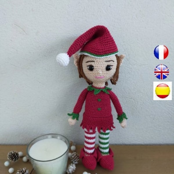 patron de Lutin de Noel au crochet - Christmas elf - elf crochet pattern