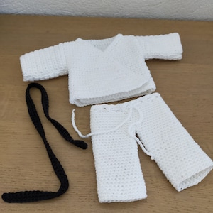 judoka crochet outfit pattern - crochet judoka outfit - amigurumi judoka outfit - judoka outfit pattern