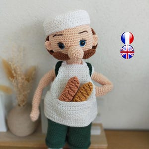 Patrón panadero crochet - amigurumi panadero - motivo panadero - Marius panadero PDF - patrón amigurumi panadero - panadero provenzal