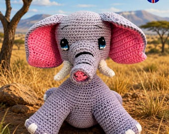 ELEPHANT crochet pattern - crochet elephant pattern -crochet elephant - handmade elephant pattern -elephant pattern - amigurumi elephant