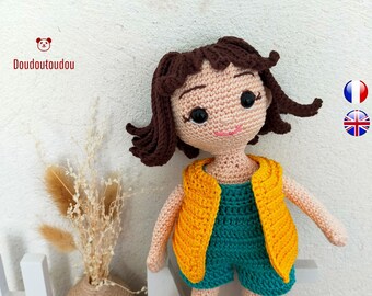 modele poupee amigurumi  - Lylou poupée crochet PDF - poupee lylou - crochet doll pattern - lylou crochet pattern - doll amigurumi pattern