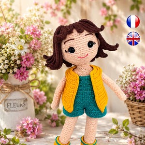 Patrón de muñeca de ganchillo - Amigurumi de ganchillo Lylou - Patrón de muñeca amigurumi - Muñeca Lylou en PDF - Muñeca de ganchillo - Tutorial de muñeca de ganchillo