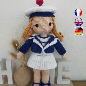 doll sailor pattern - rebecca doll crochet pattern - REBECCA doll pattern - amigurumi doll crochet pattern