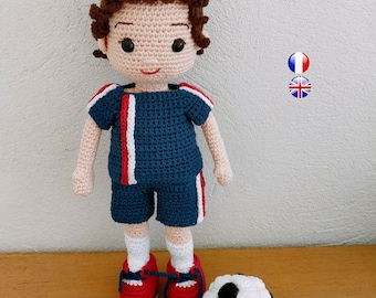 Footballeur amigurumi pdf - footballeur crochet -benjamin footballeur  au crochet - patron Benjamin au crochet - crochet soccer pattern -