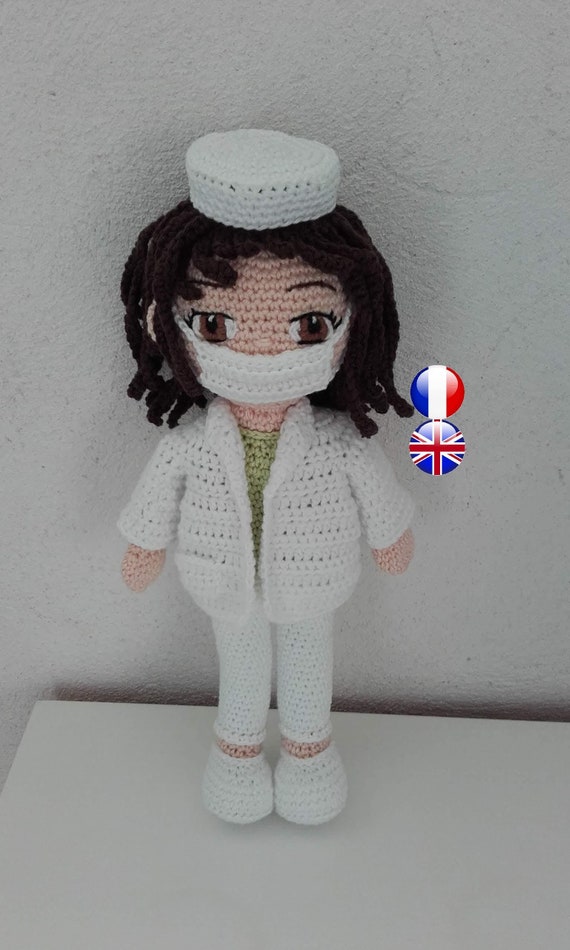 Patron infirmiere amigurumi - patron infirmière crochet - nurse crochet pdf - patron  infirmiere  crochet - patron infirmiere amigurumi