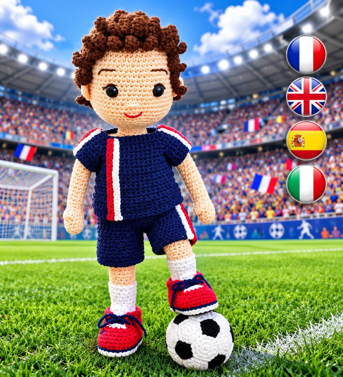 かぎ針編みのサッカー選手のパターン - かぎ針編みのサッカー選手