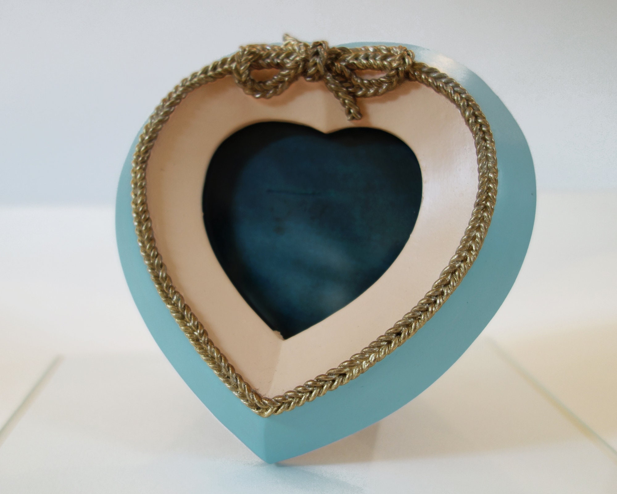 Cadre Cœur Amour Bleu Cadre Photo Ciel Decor Pastel Beige Or Cuivre Romantique