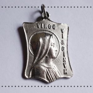 Vintage Pendant • Virgin Mary • French Fashion • Art Nouveau • Floral Decor • Antique Jewelry • Old Religious • Religious Jewels • Spiritual