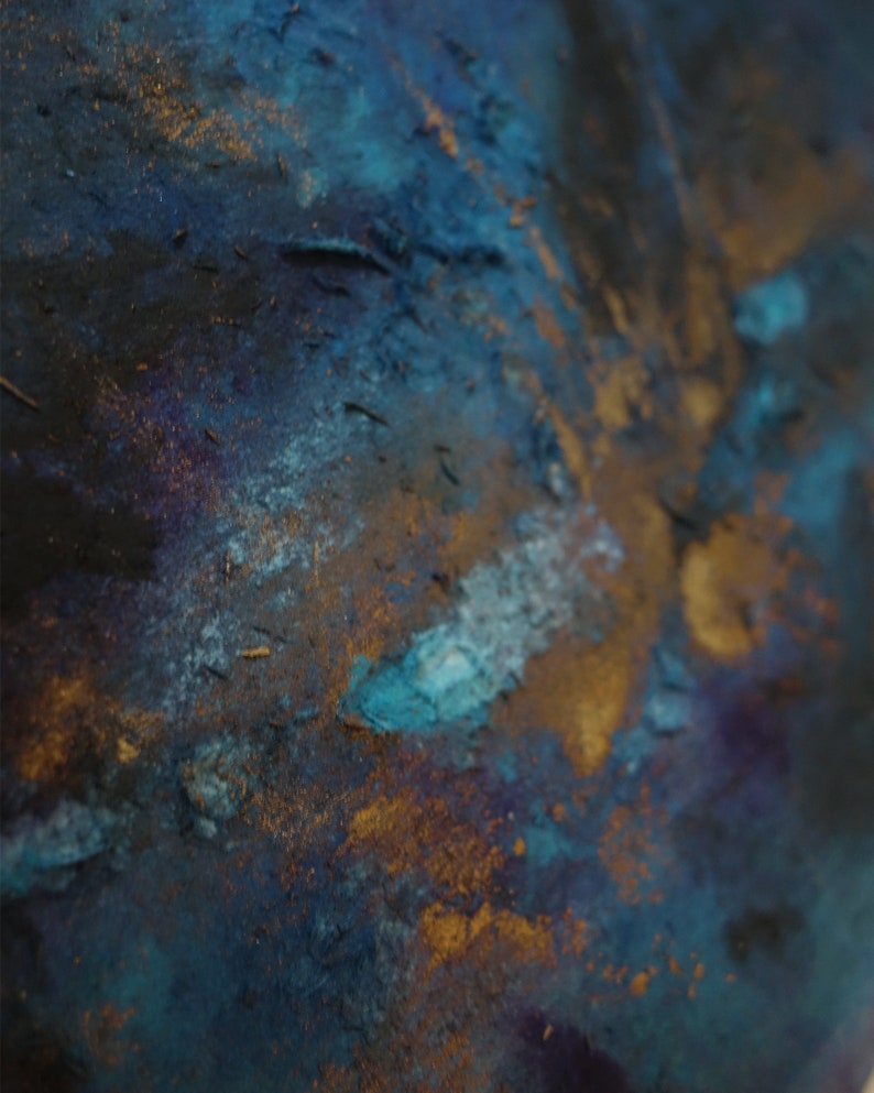 Painting Aphelion \u2022 Modern Art \u2022 Abstract Art \u2022 Sky Space Art \u2022 Small Mural Frame \u2022 Black Wood \u2022 Wall Blue Painting \u2022 Contemporary Art