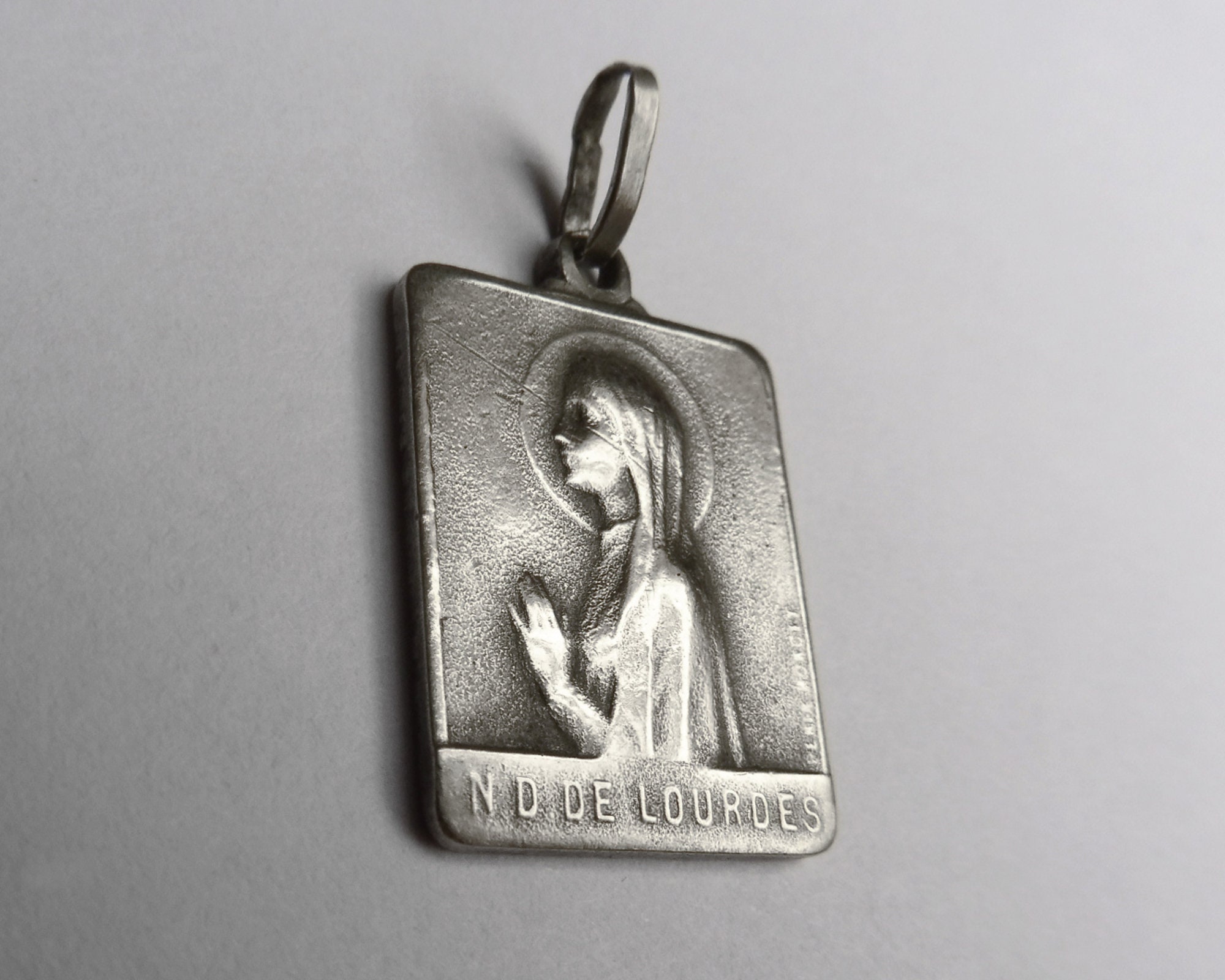 French Antique Medal of Our Lady of Lourdes 1950s Rectangle - Etsy