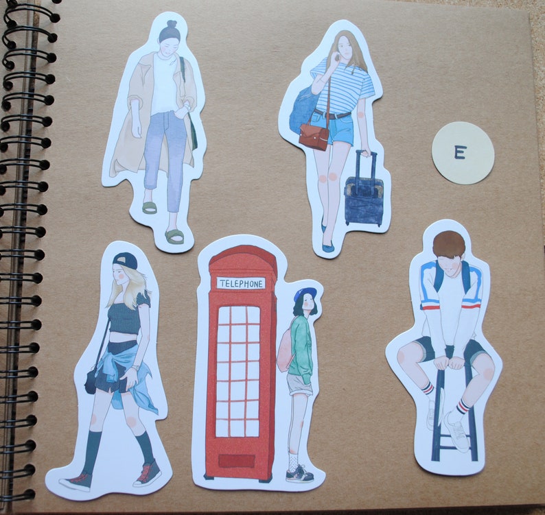 Scrapbooking Stationery Pen Pals Greetings Cards Journal Inserts 5 Shaped Kawaii Fashionable People Postcards for Snail Mail