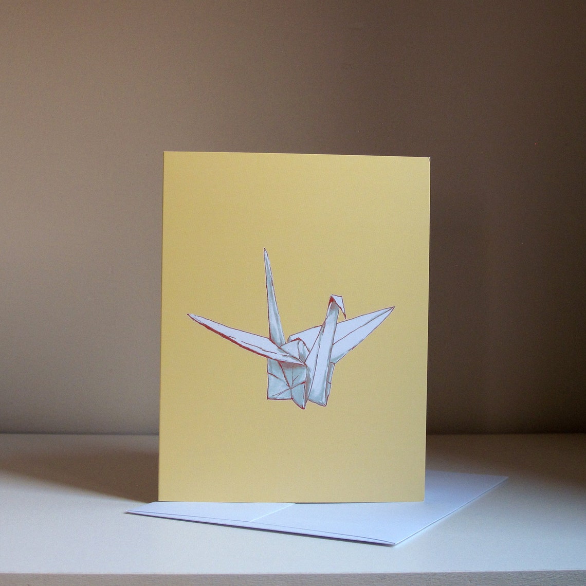 Paper Crane Card Origami Crane Art Stationery Etsy