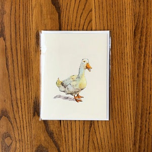 Waddle Duck Card, duck art stationery