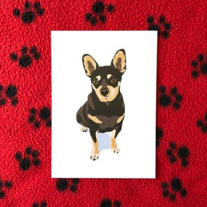 Mr. Mouse the Chihuahua Dog, Chihuahua art print 5x7 Animal Illustration, home wall decor image 2