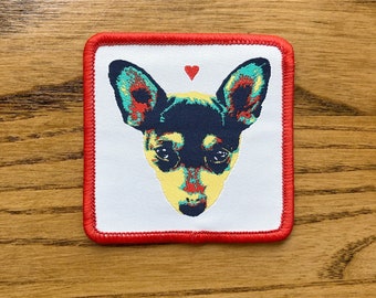 Chihuahua Dog Patch - Woven Iron-On Applique