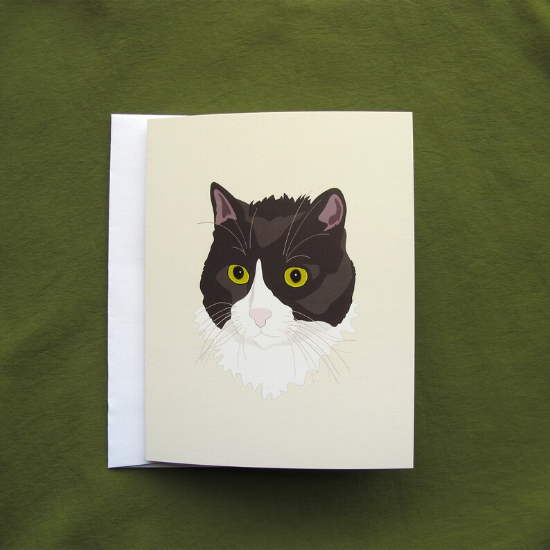 Casual Cat Card, cat art stationery image 5