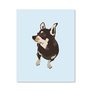 Hopeful Dog 8x10 unframed Chihuahua art print Animal Illustration, home wall decor