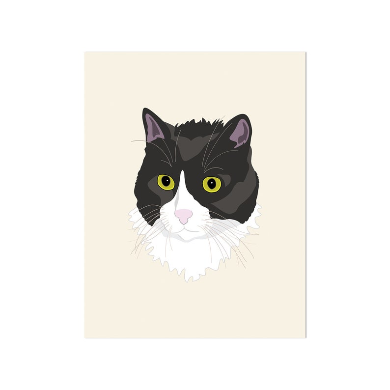 Casual Cat Card, cat art stationery image 8