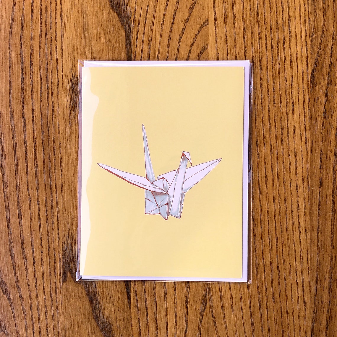 Paper Crane Card Origami Crane Art Stationery Etsy