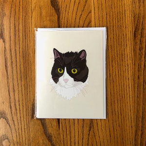 Casual Cat Card, cat art stationery image 1