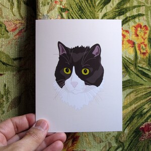 Casual Cat Card, cat art stationery image 4