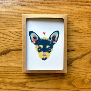Chihuahua Love Card Boxed Set, chihuahua dog art stationery gift set