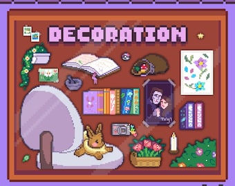 Mais de 40 decorações em pixel prontas para usar | Fada Mágica Gamer | Imagens PNG
