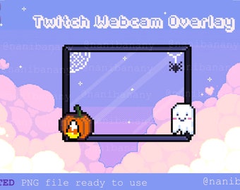 Cute Halloween Pumpkin Ghost Webcam Overlay Twitch Youtube Stream