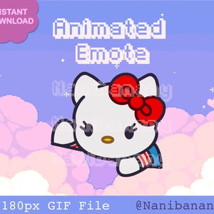 Kawaii White Cat Bongo Animated Emote for Discord Twitch YouTube Streamers Ready to Use