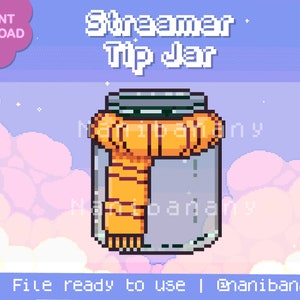 Pixel Badger Magic Yellow Scarf Tip Jar Hype Cup For Twitch YouTube Streamers Ready to Use