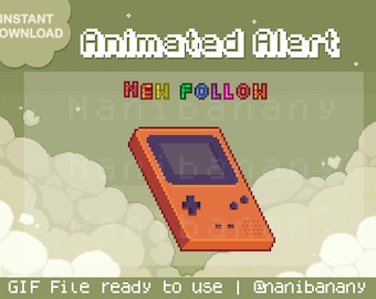 Alerta/Sobreposição/Decoração de seguidor de console de jogos animado em pixel art