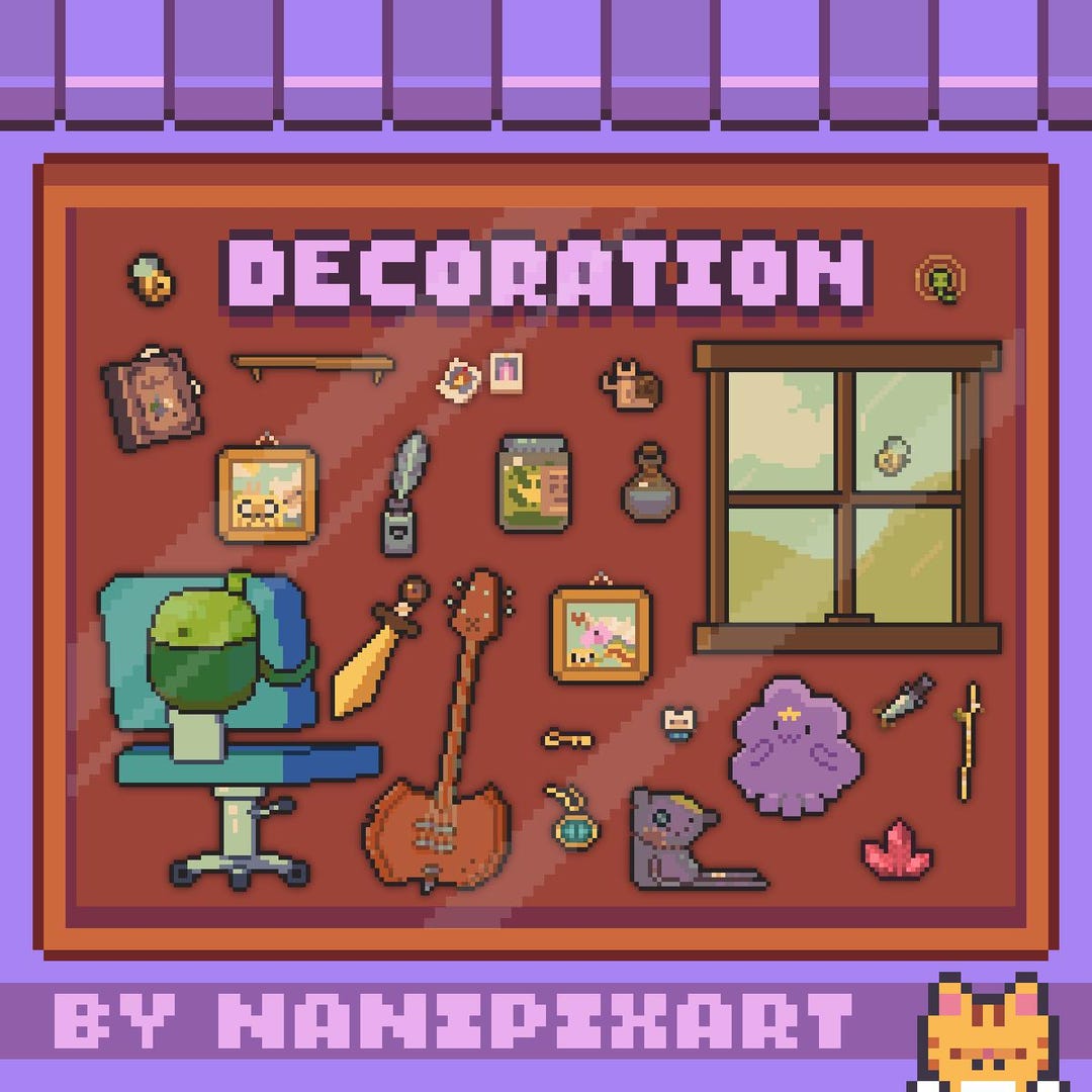 30+ Pixel Decoration Ready to Be Used | Cozy Pixel Time Bundle | PNG ...