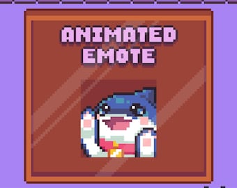 Emote POP animado de pixel Jeff Shark pronto para usar | Surpresa, Fofo, Kawaii, Videogame, Meme