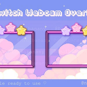 Pastel Galaxy Star Webcam Rahmen für Twitch, YouTube (Digitaler Download)