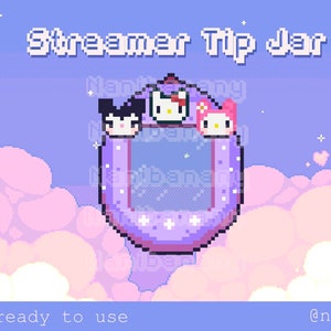 Kawaii Cat TaamaGotchii  Streamer Hype Cup /  Tip Jar / Bit Jar Ready to use for Twitch Youtube Streamers