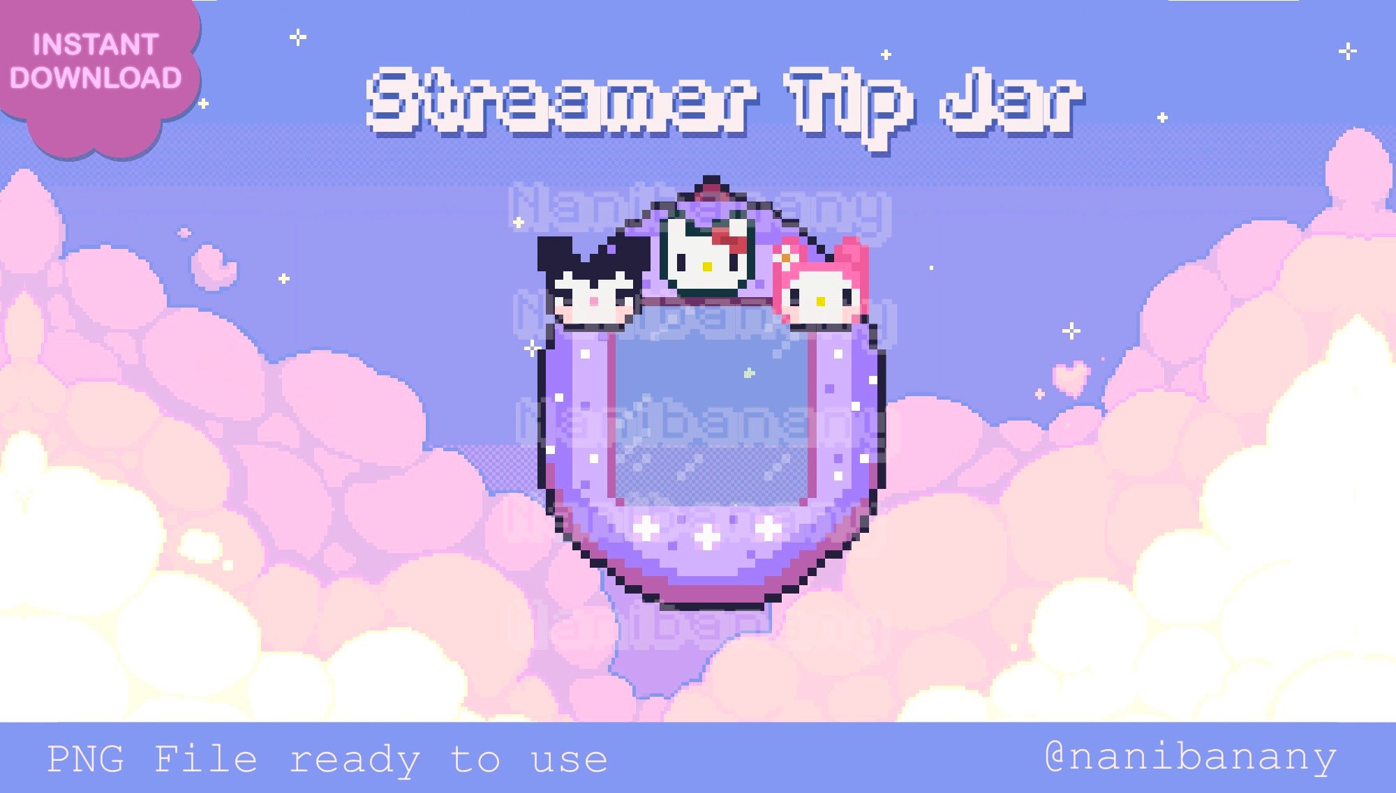 Kawaii Cat TaamaGotchii  Streamer Hype Cup /  Tip Jar / Bit Jar Ready to use for Twitch Youtube Streamers