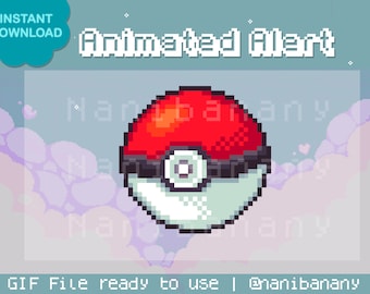 Pixel Monster ball Catch with Stars Alert / Overlay / Decoration / Raid / Follower / Sub Frog Jumping Animation