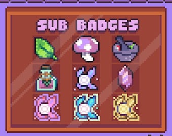 Emblemas do Twitch da Fada Cottagecore: Folha, Cogumelo, Emotes Mágicos (Download Digital)