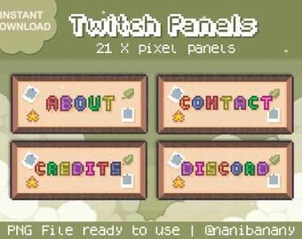 21 painéis temáticos de gamer do Cozy Board Office para streamers do Twitch / Cozy Vibes Games Discord Especificações Cronograma
