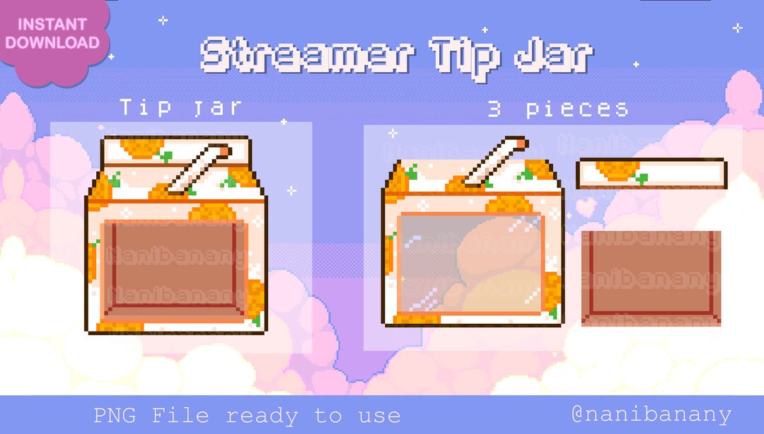Orange Juice Twitch Streamer Hype Cup / Tip Jar / Bit Jar 3 Pieces for