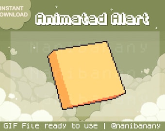 Nota adesiva amarela de agradecimento animada em pixel Alerta de assinante / Sobreposição / Decoração / Raid / Seguidor / Inscrito / Doação