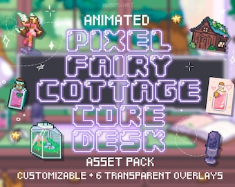 Pacote de sobreposição de fluxo de mesa de jogo para configuração básica do Cozy Pixel Fairy Cottage | Pacote inicial de recursos personalizáveis