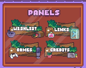 20 Painéis Mágicos de Fadas com Plantas Aconchegantes e Naturais no Estilo Cottagecore para Twitch | Estilo Pixel Art