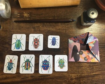 Ensemble de 7 ! Bel autocollant d’insecte pour stationnaire, carnet de croquis, ordinateur portatif