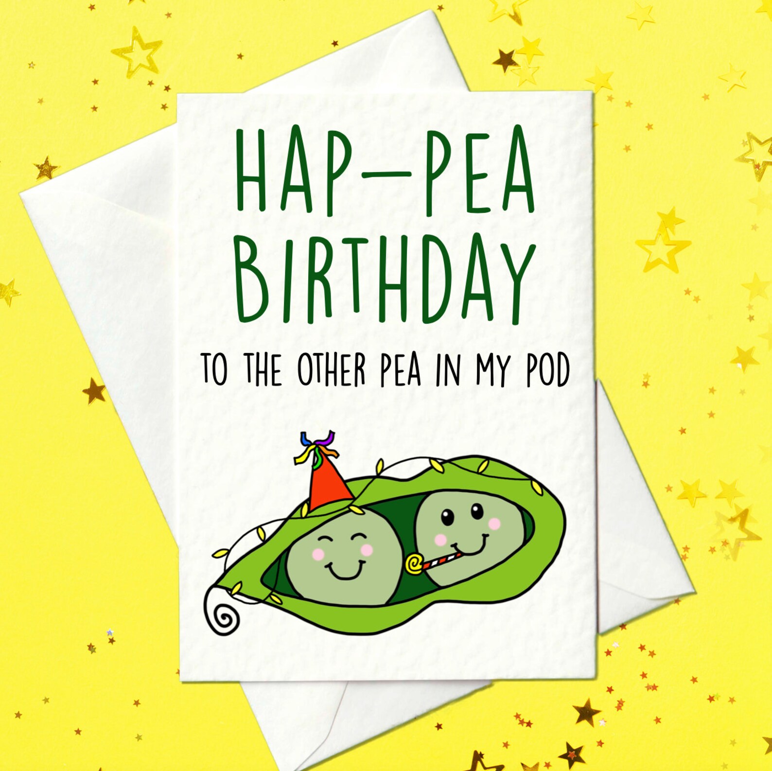 Happea Birthday to the Other Pea in My Pod Birthday Card Etsy