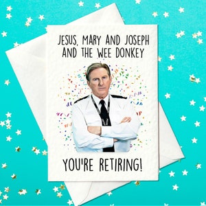 Jésus, Marie, Joseph et le petit âne, vous prenez votre retraite ! - carte de retraite amusante (A6)