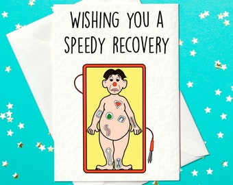 Wishing you a speedy recovery - Funny get well soon operation card - (A6)