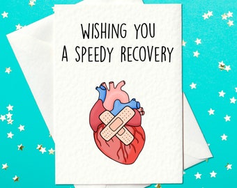 Funny & Cheeky Handmade Get Well Soon Greetings Card For Open Heart Surgery, Recovery, Operation And Bypass - (A6)