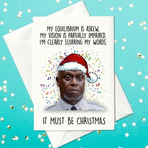 Capitão Raymond Holt Brooklyn Nine-Nine Cartão de Natal Engraçado (A6)