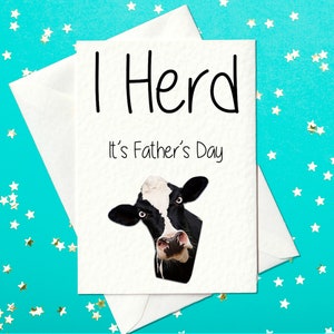 I Herd It's Day - Funny Father's Day Card - Tarjeta del día del padre